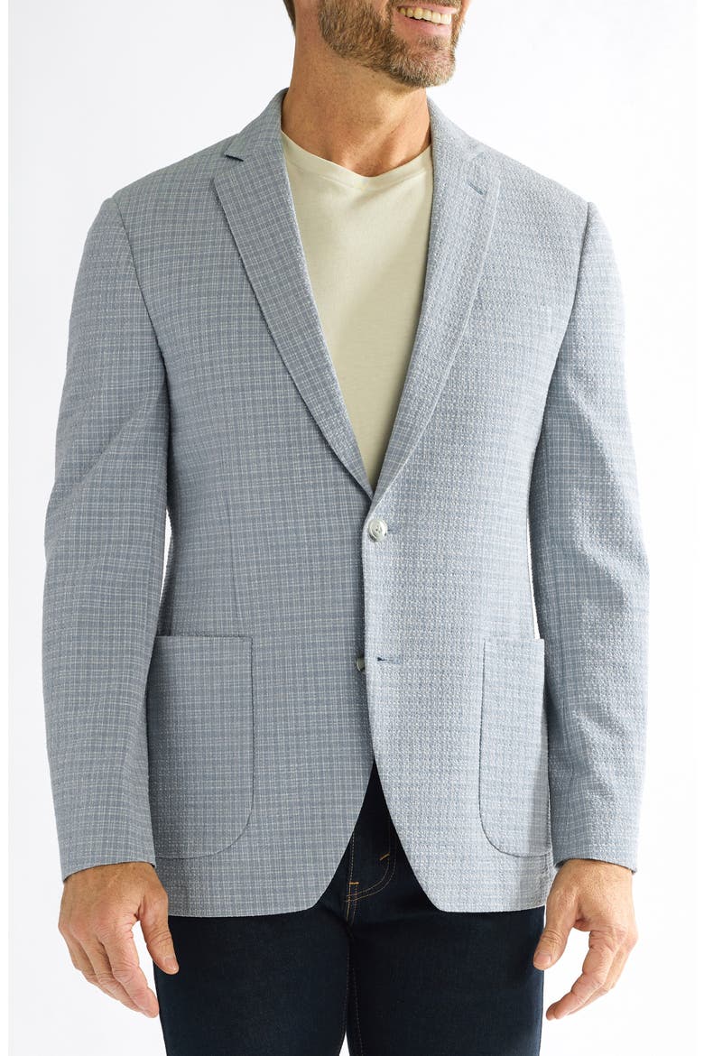 Seersucker Check Sport Coat, Main, color, GREY