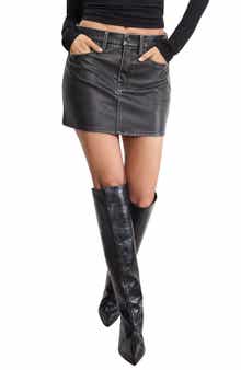 Good American '90s Faux Leather Miniskirt