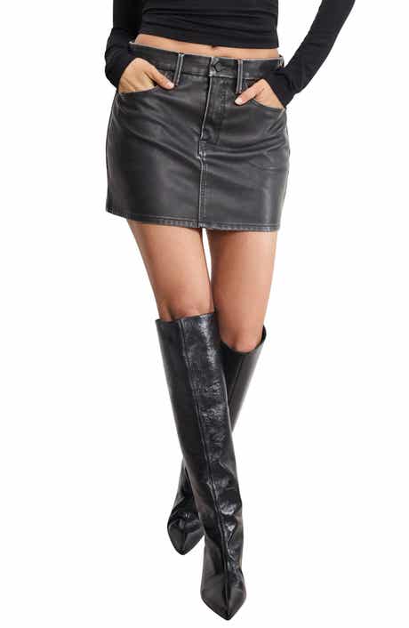 Good American '90s Faux Leather Miniskirt