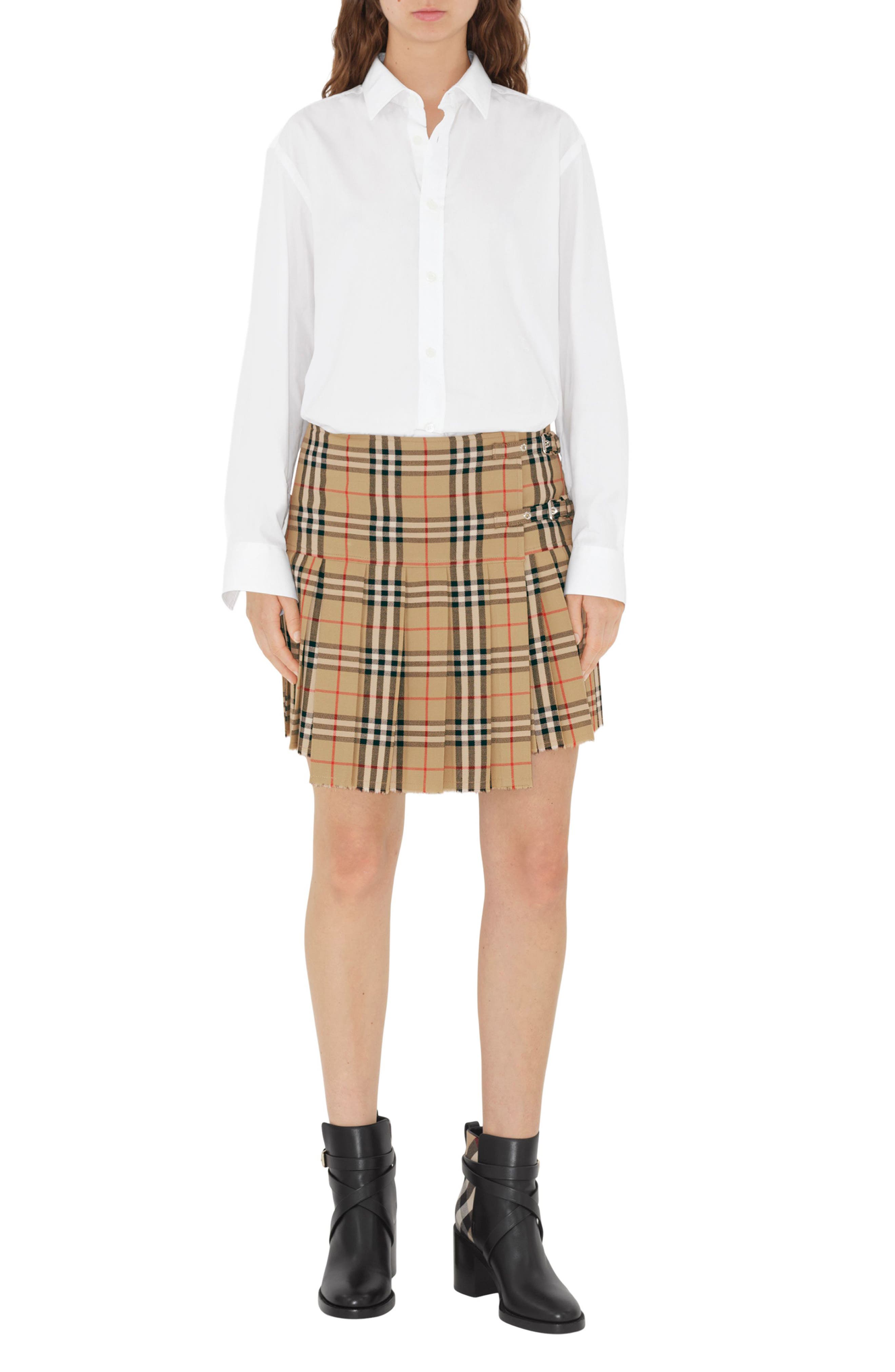 Burberry Pryle Check Block Heel Bootie, Alternate, color, Black-Archive Beige