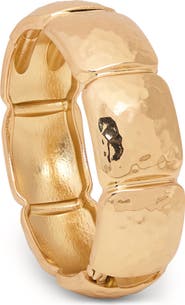 SAACHI Gilded Hammered Hinged Cuff Bracelet