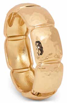 SAACHI Gilded Hammered Hinged Cuff Bracelet