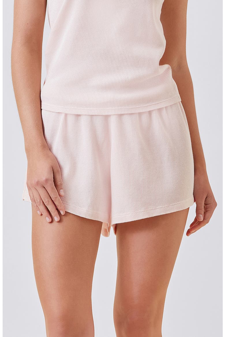 Claire Waffle Knit Short Pajamas, Alternate, color, PEARL BLUSH