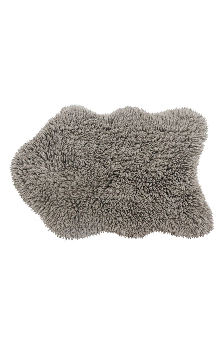 Lorena Canals Woolly Woolable Washable Wool Rug, Main, color, Grey