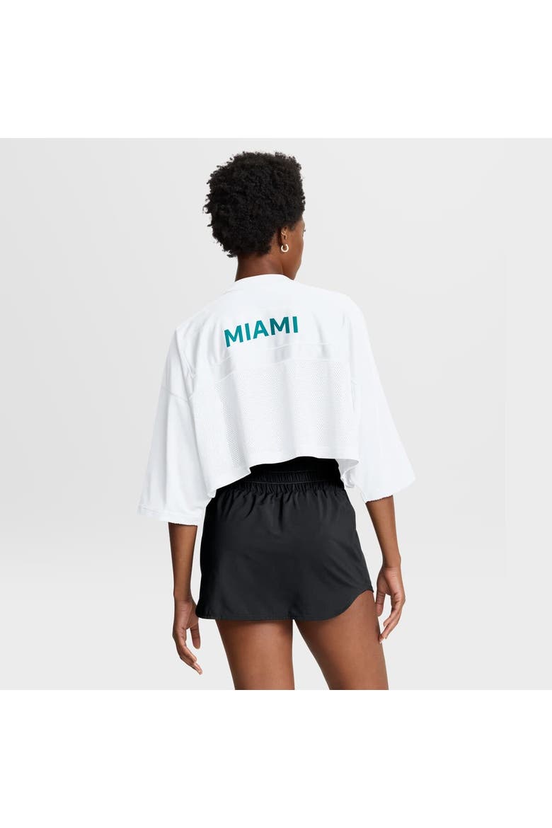 Women's Nike White Miami Dolphins Primetime Cropped Mesh Dri-FIT Fashion Jersey, Alternate, color, White