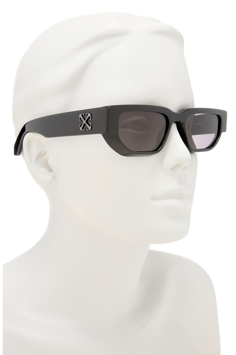 Greeley 50mm Rectangular Sunglasses, Alternate, color, BLACK DARK GREY