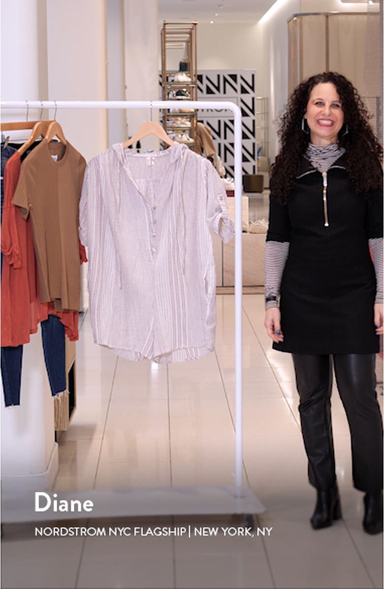 Peasant Hooded Cover-Up Romper, sales video thumbnail