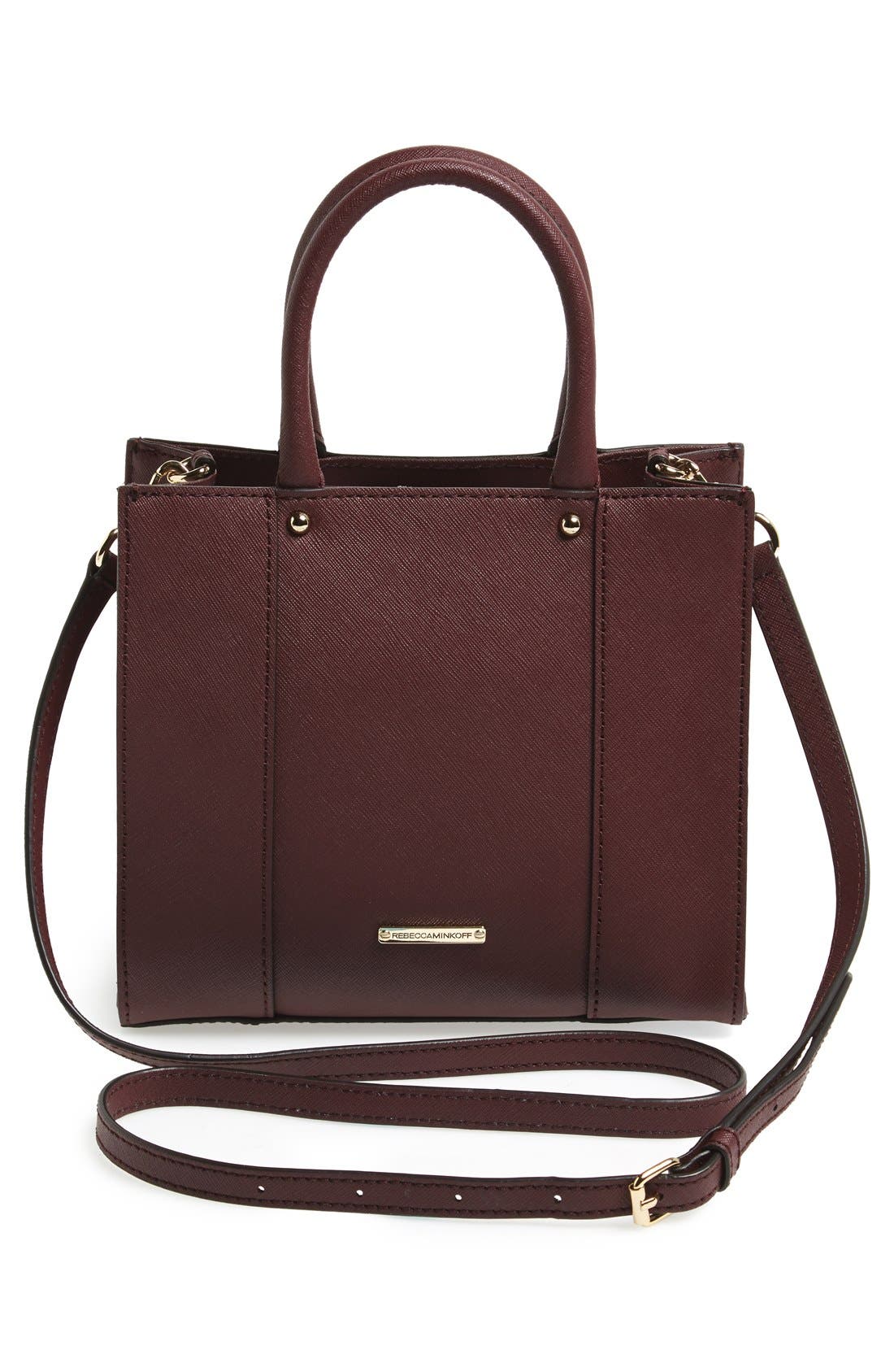 'Mini MAB Tote' Crossbody Bag, Alternate, color, BLACK CHERRY
