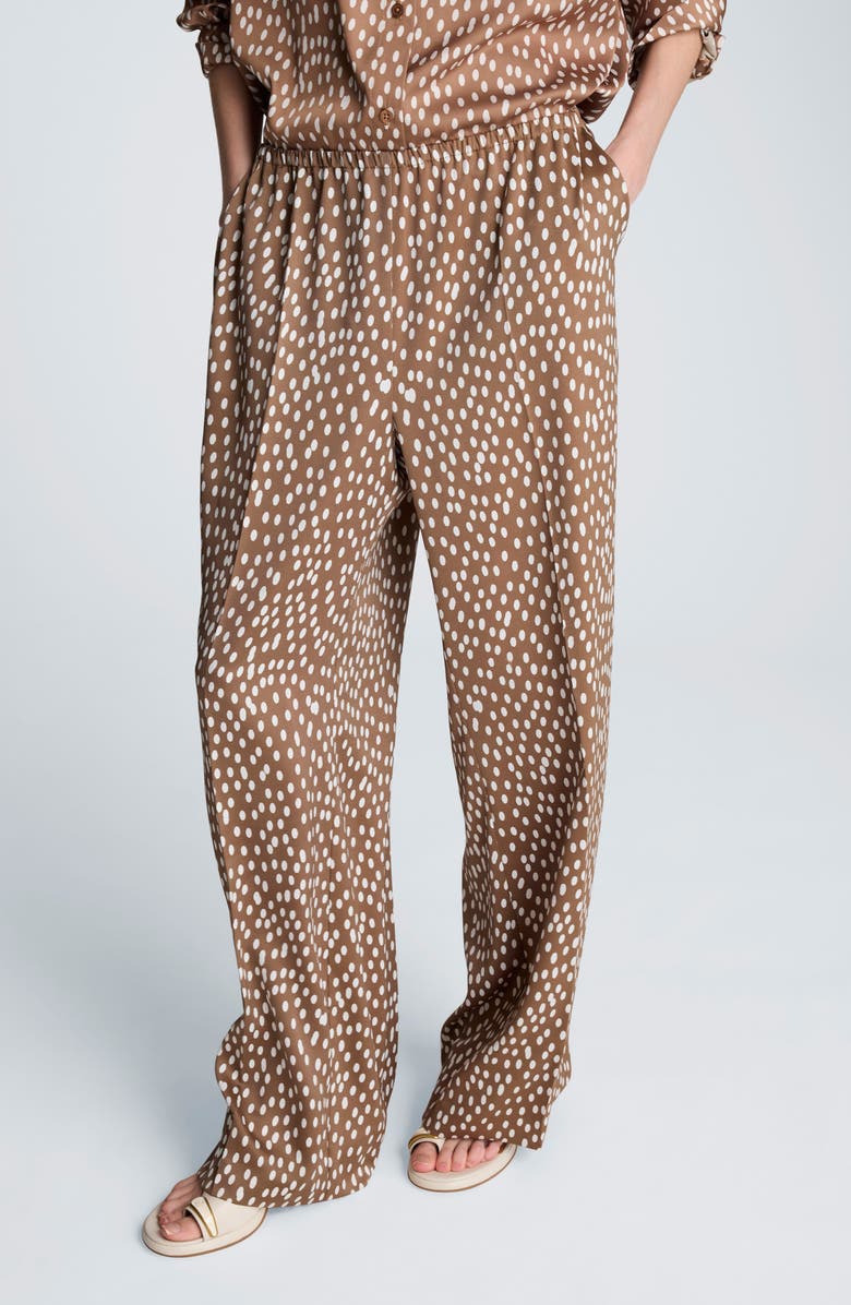 Kenneth Cole High Waist Wide Leg Pants, Alternate, color, Mesquite/ Oyster
