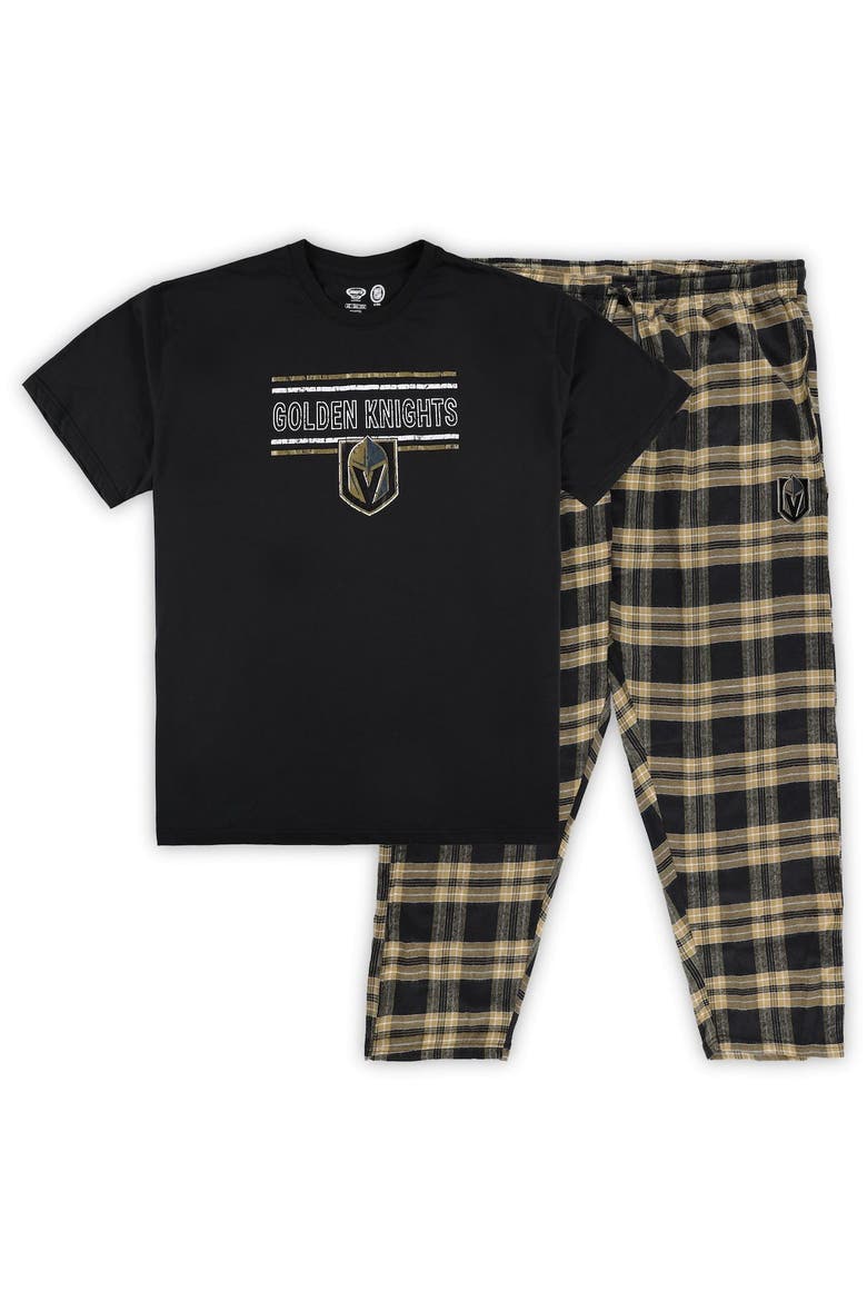 Men's Black/Gold Vegas Golden Knights Big & Tall T-Shirt & Pajama Pants Sleep Set, Alternate, color, Black