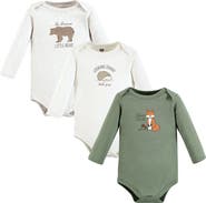 Hudson Baby Cotton Long-Sleeve Bodysuits 3-Pack