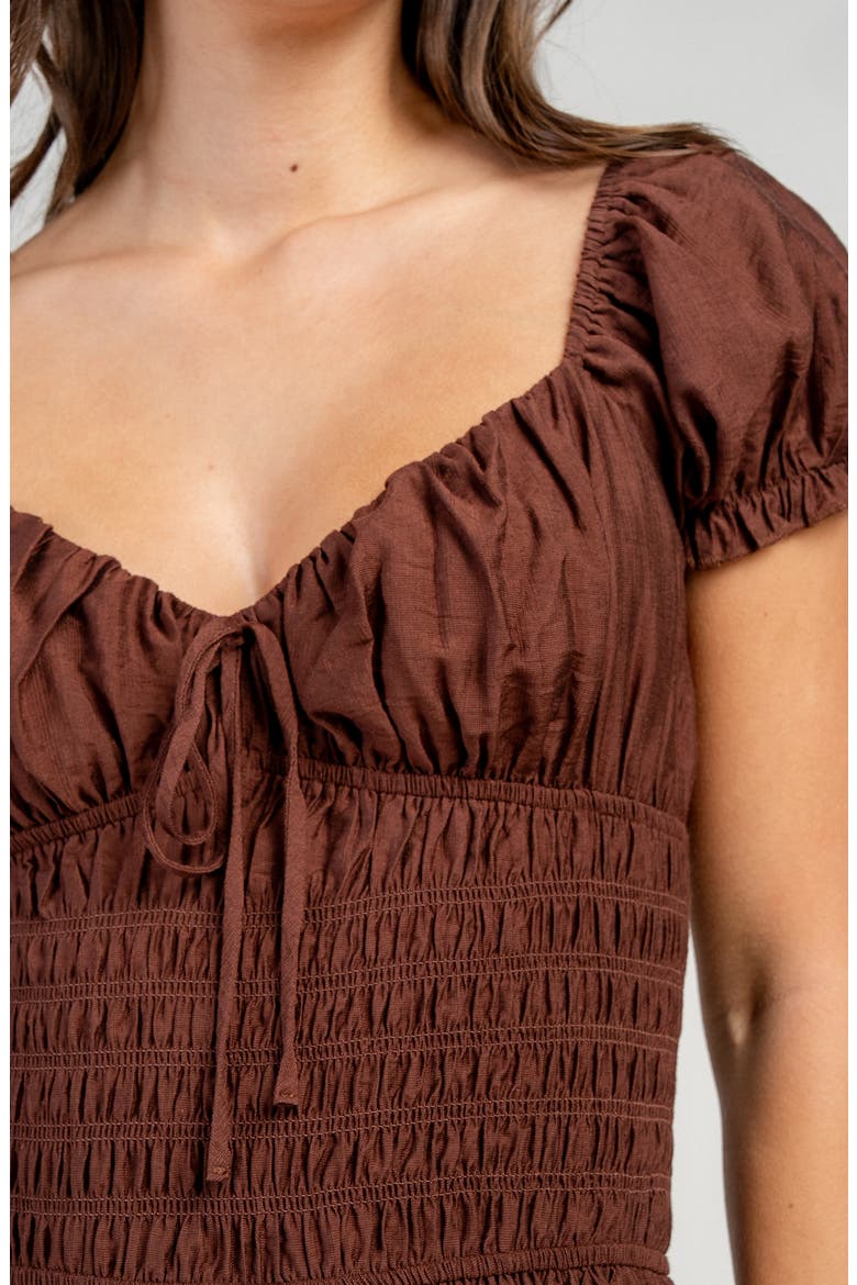 Smocked Drop Waist Maxi Dress, Alternate, color, CHOCOLATE