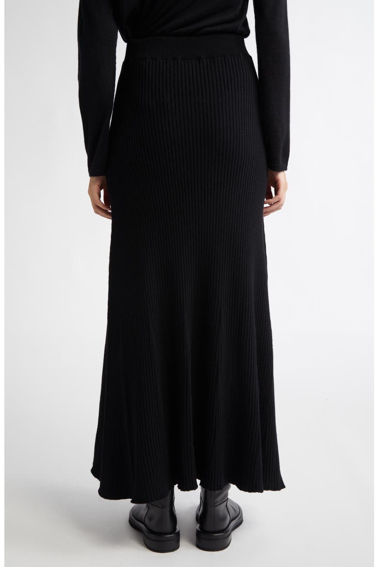 Cashmere Rib A-Line Sweater Skirt, Alternate, color, BLACK