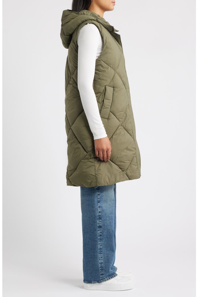 Quilted Hooded Puffer Vest, Alternate, color, LODEN