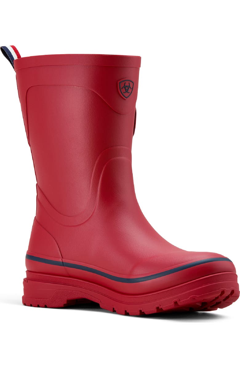 Ariat Kelmarsh Waterproof Mid Rubber Boot, Main, color, Red