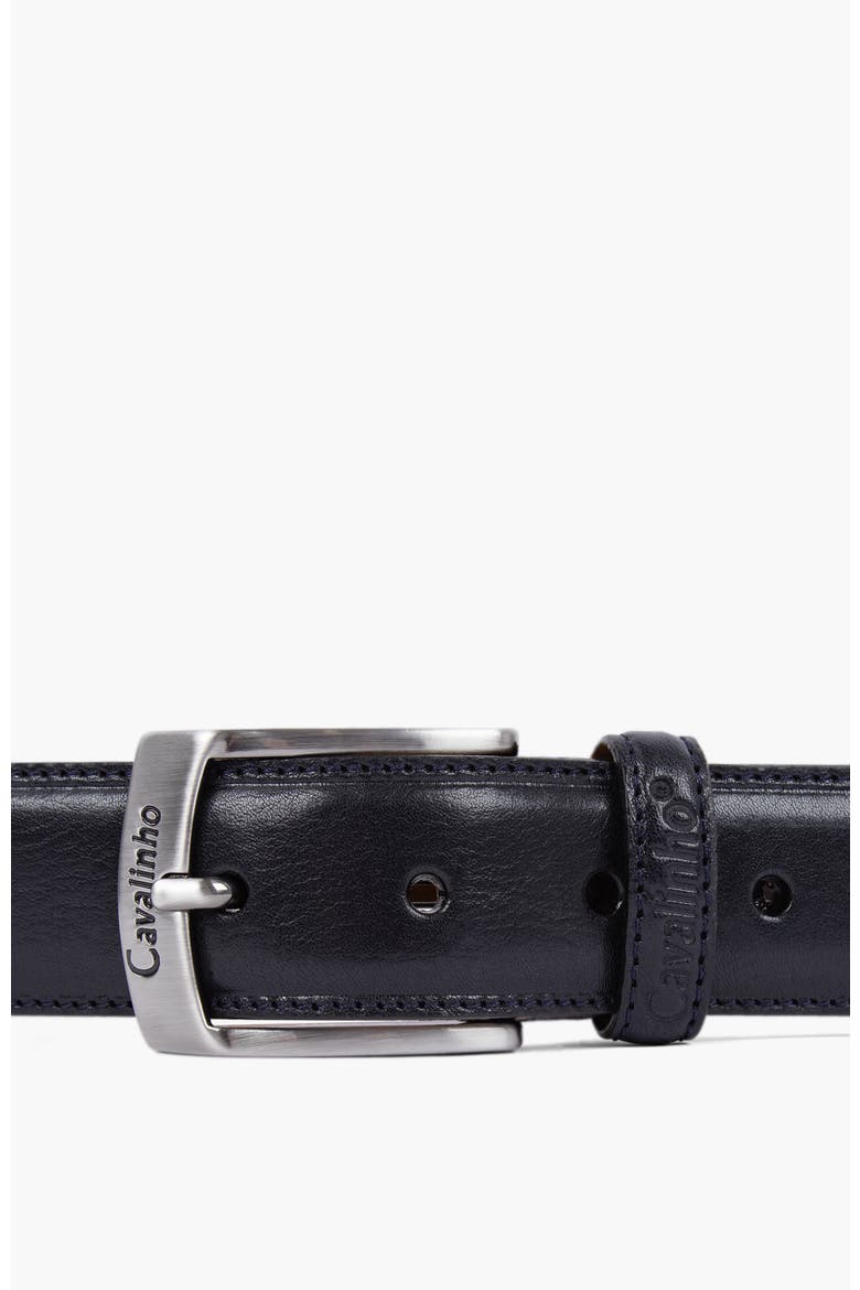 Classic Smooth Leather Belt 505, Alternate, color, Navy