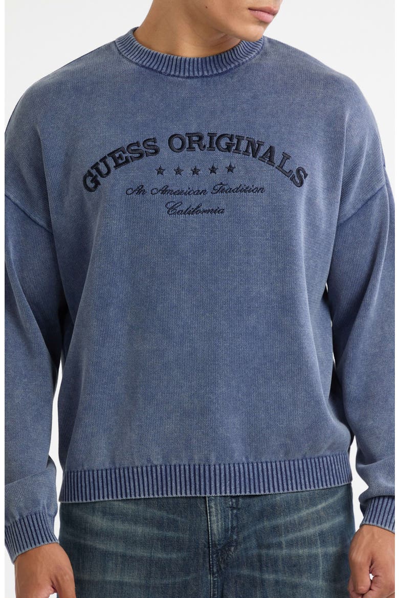 Originals Logo Boxy Organic Cotton Sweater, Alternate, color, BLUE
