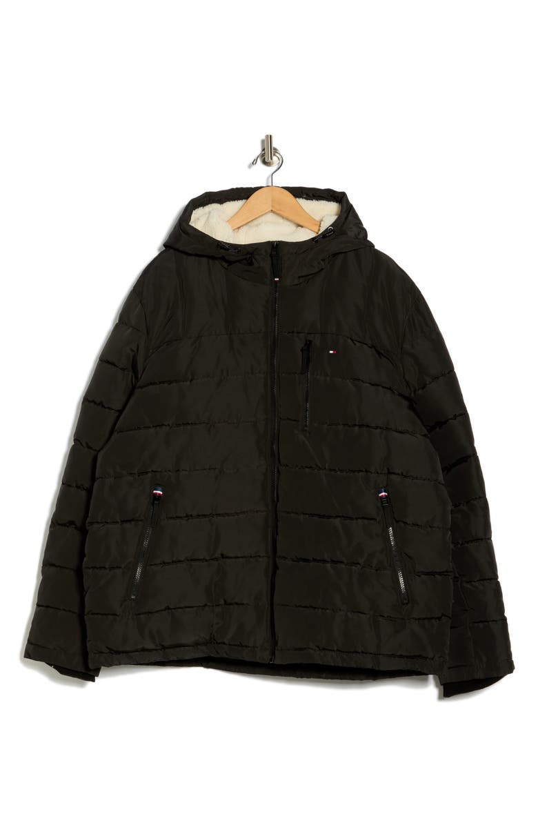 Tommy Hilfiger Hooded Puffer Jacket, Alternate, color, Black