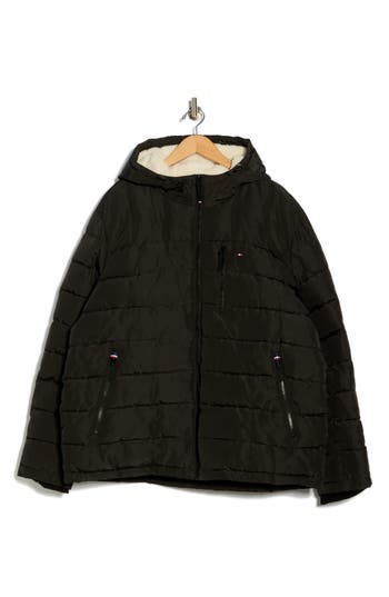 Tommy Hilfiger Hooded Puffer Jacket In Black