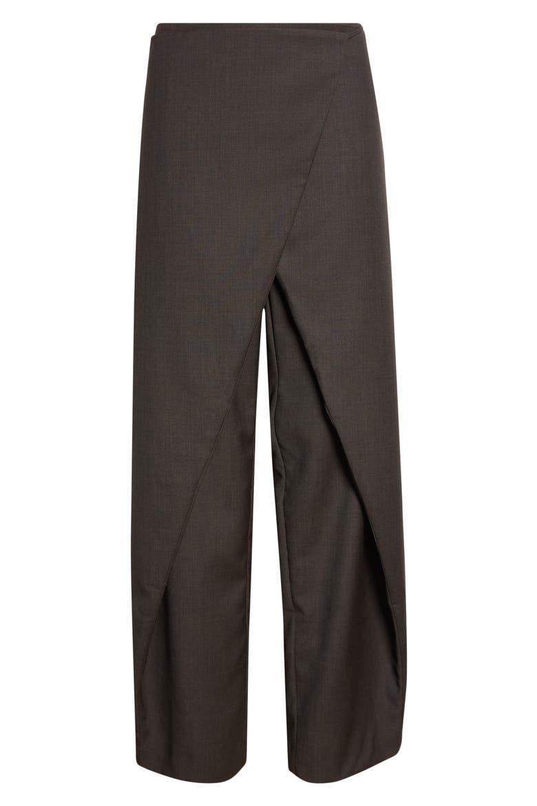 Wrap Rouleau Wool Blend Pants, Alternate, color, UMBER