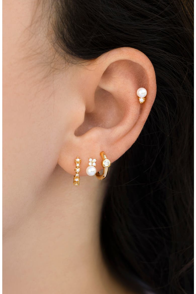 Cozumel Imitation Pearl Earring Set, Alternate, color, GOLD