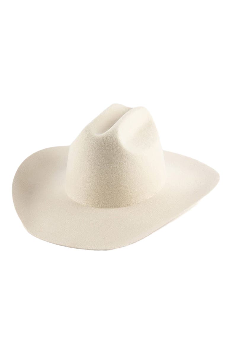 Gigi Pip Stylish Teddy Cattleman Hat, Main, color, Off-White