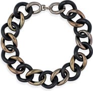 Kenneth Jay Lane Mixed Metal Chunky Link Collar Necklace