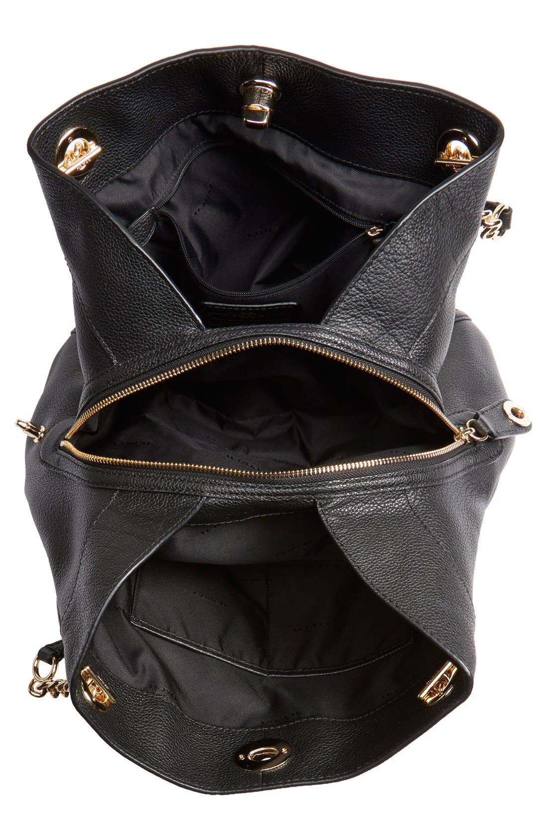 COACH 'Turnlock Edie' Pebbled Leather Shoulder Bag, Alternate, color, 