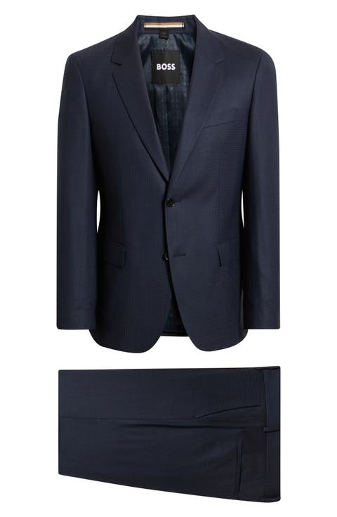 Houston Slim Fit Navy Stretch Wool Blend Suit