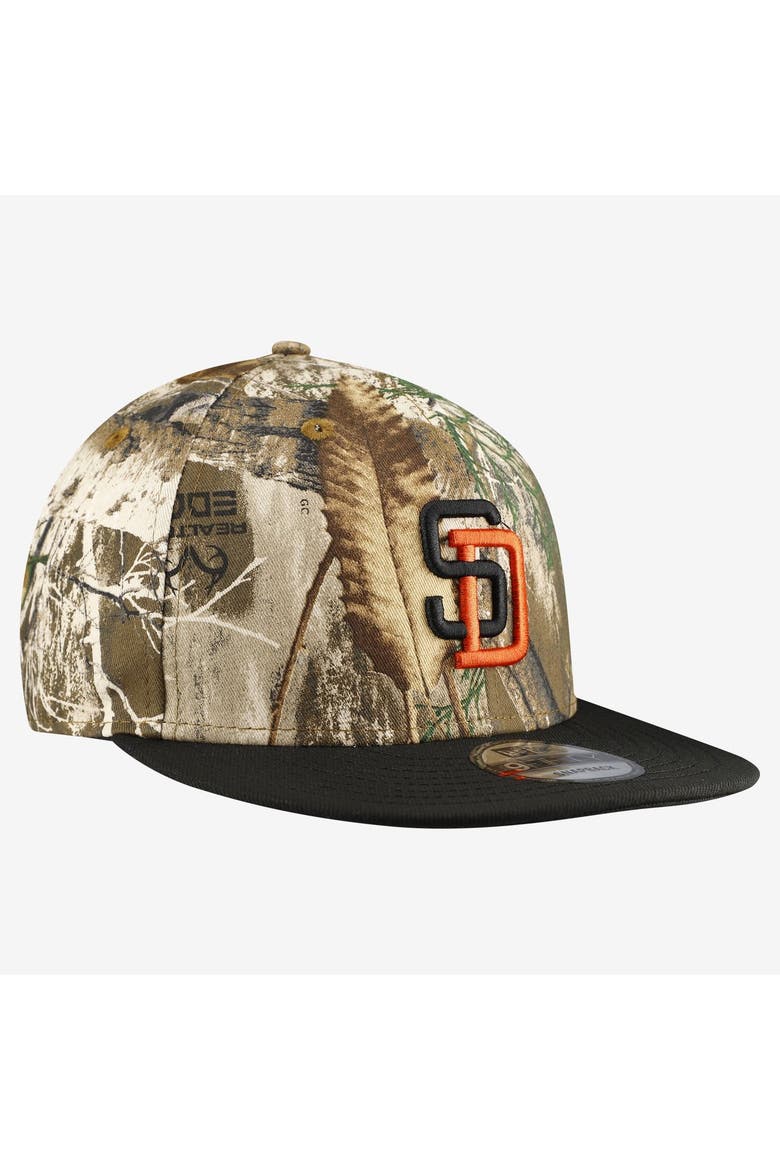 Men's New Era Camo San Diego Padres Realtree Orange Pop 9FIFTY Snapback Hat, Alternate, color, Camo