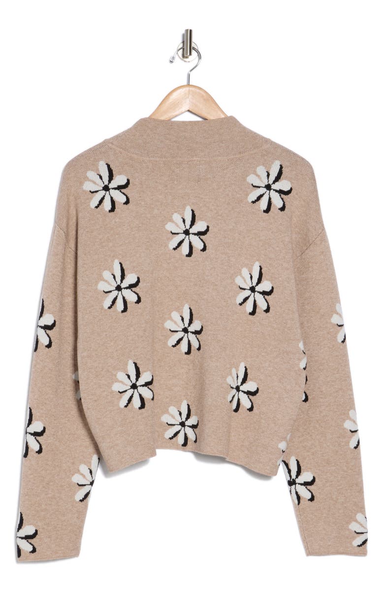 INDUSTRY REPUBLIC CLOTHING Mock Neck Jacquard Sweater, Alternate, color, Light Grain Heather Daisy