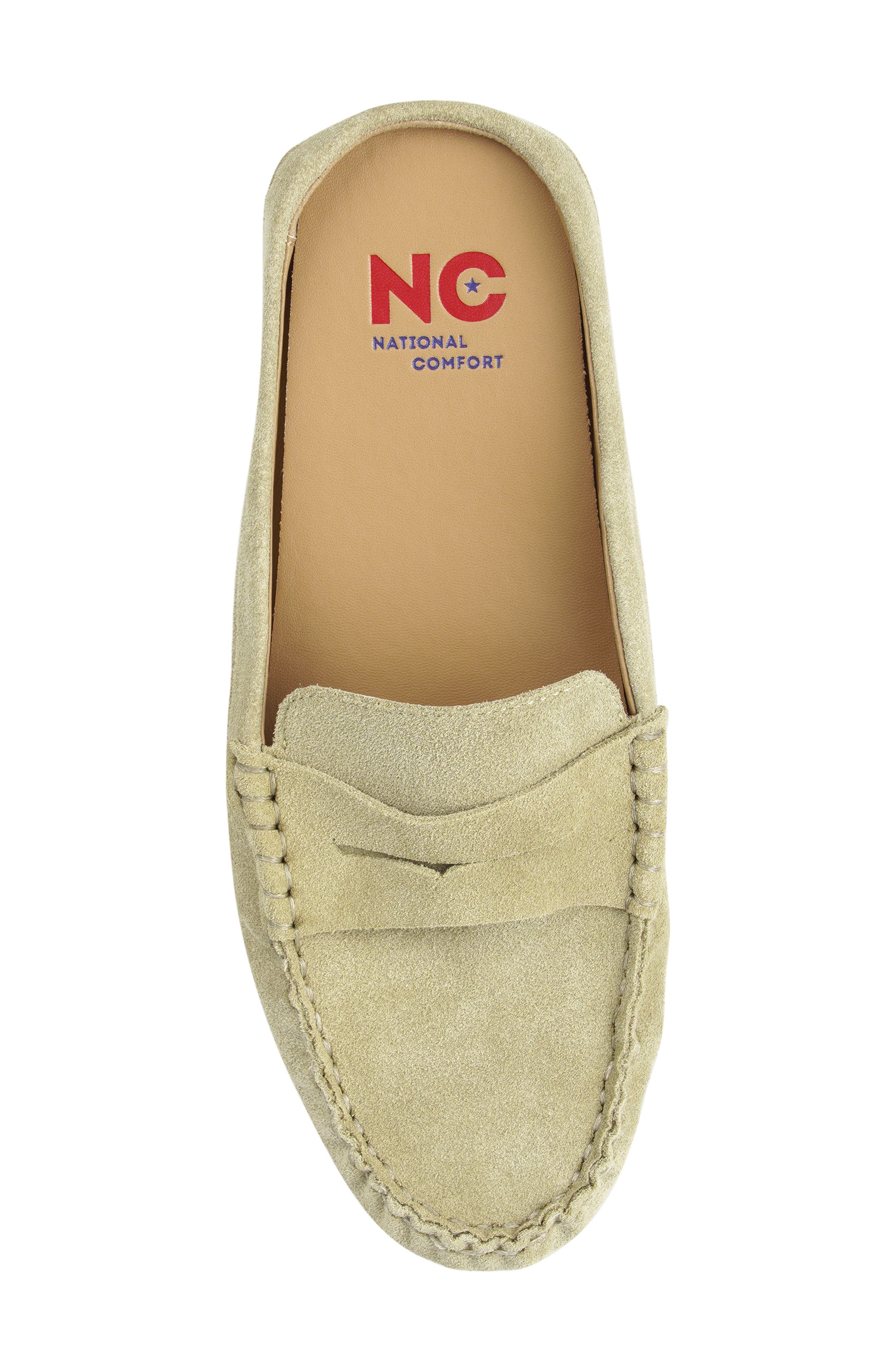 Hawlie Flat Leather Mule, Alternate, color, LIGHT GREEN