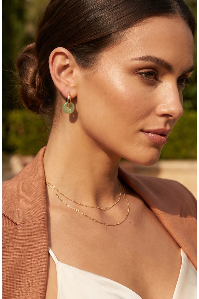 Charm Huggie Hoop Earrings, Alternate, color, GOLD