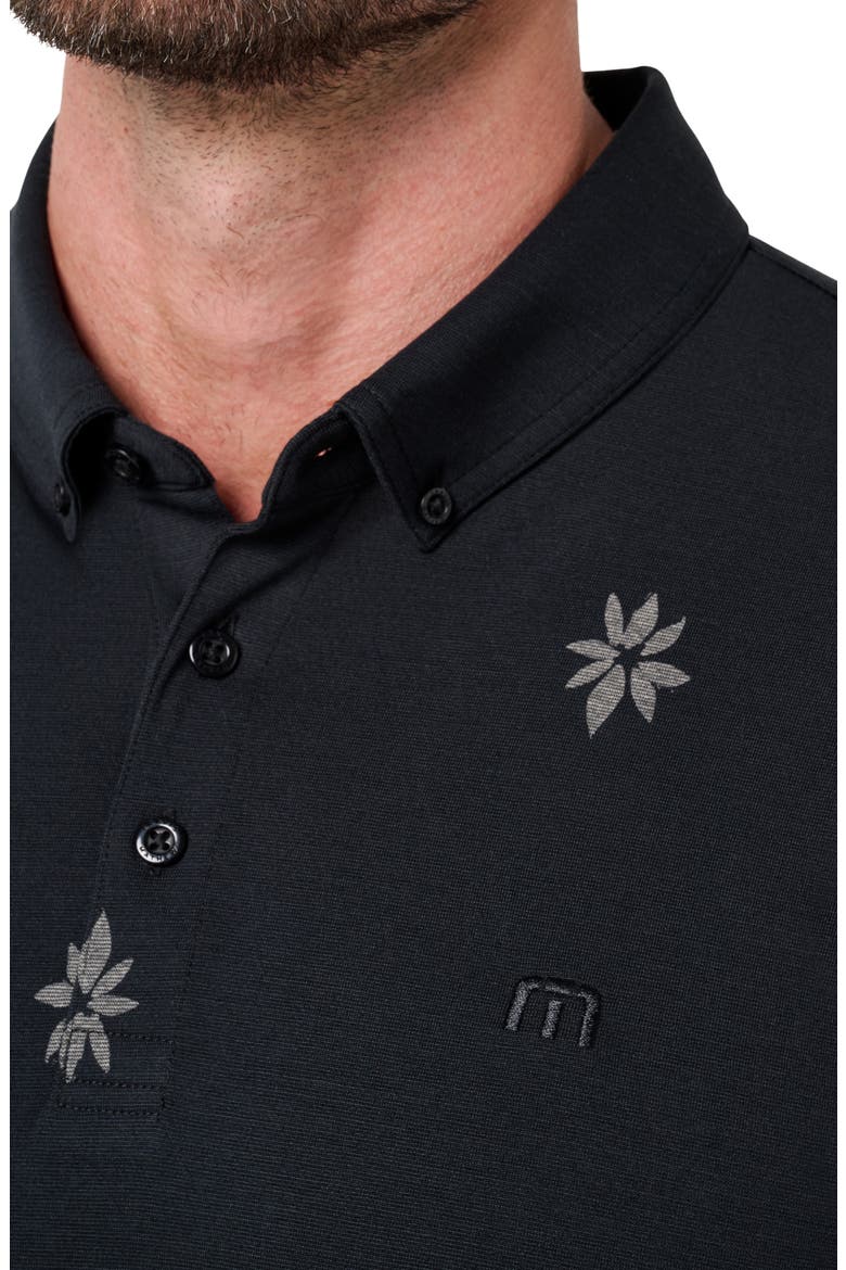 Rome Around Floral Button Down Polo, Alternate, color, BLACK