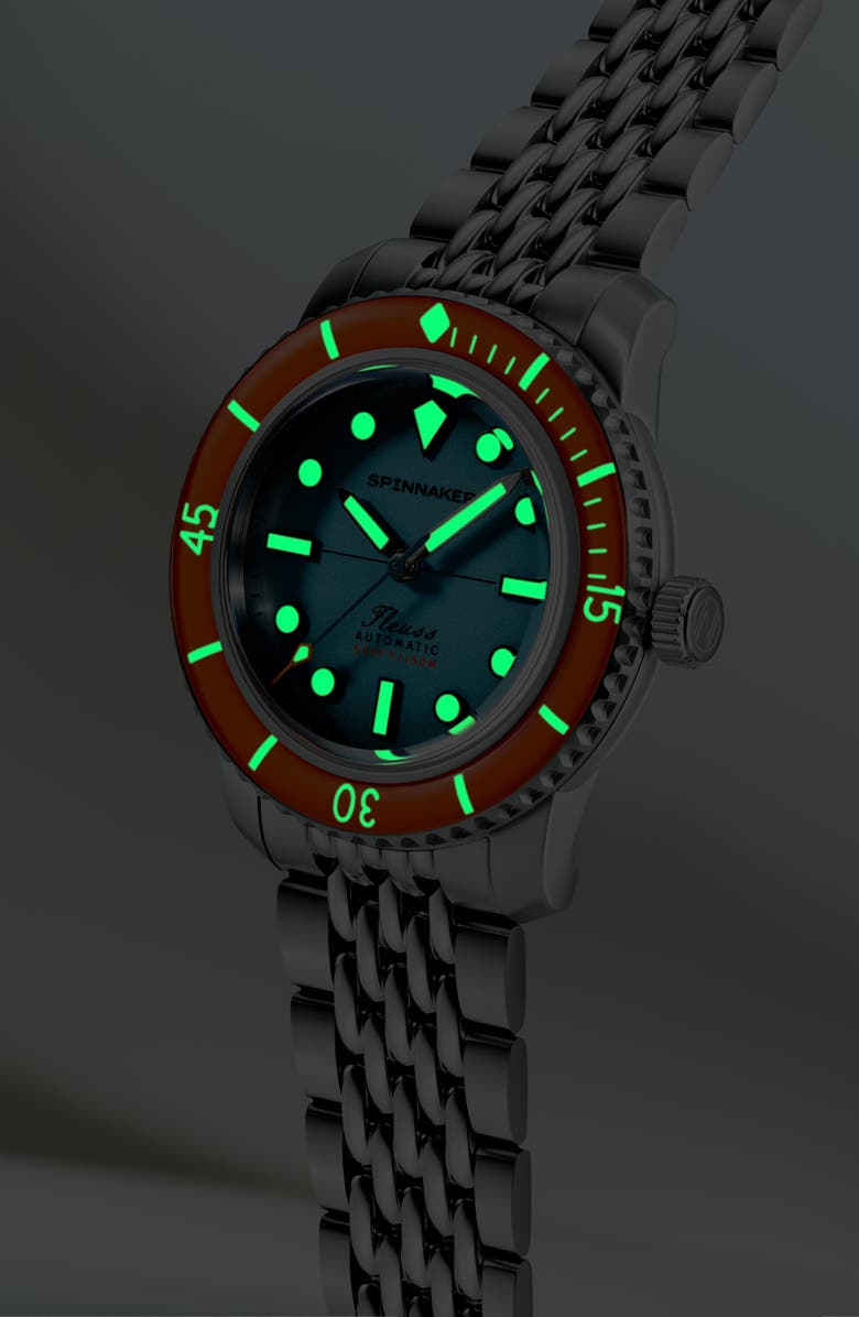 SPINNAKER Fleuss 40 Teal Mirage Automatic Bracelet Watch, 40mm, Alternate, color, 