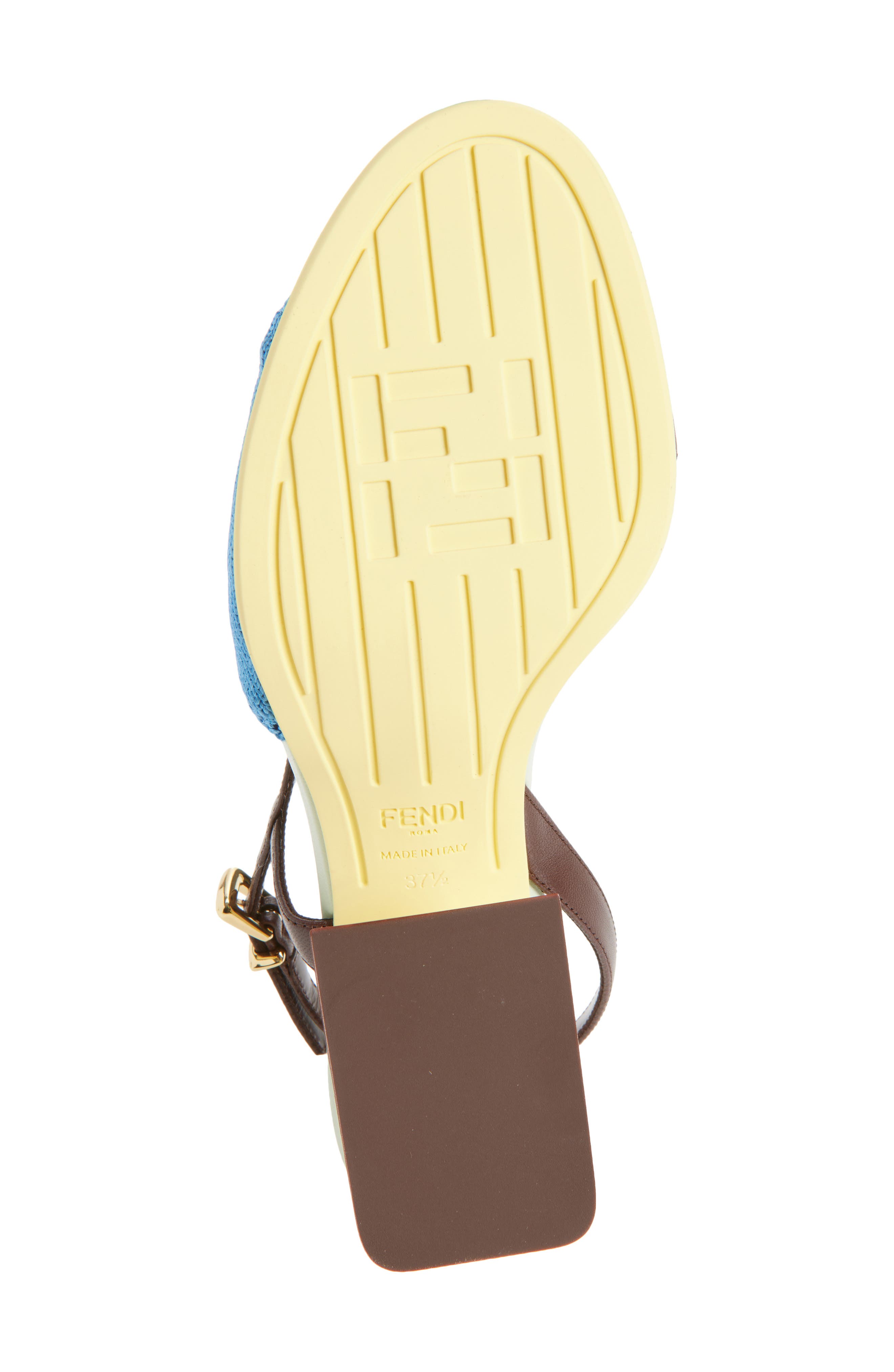 Fendi Arco Slingback Sandal, Alternate, color, Blue Carta Zucch Mahogany