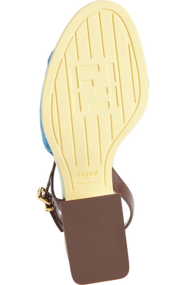 Fendi Arco Slingback Sandal, Alternate, color, Blue Carta Zucch Mahogany