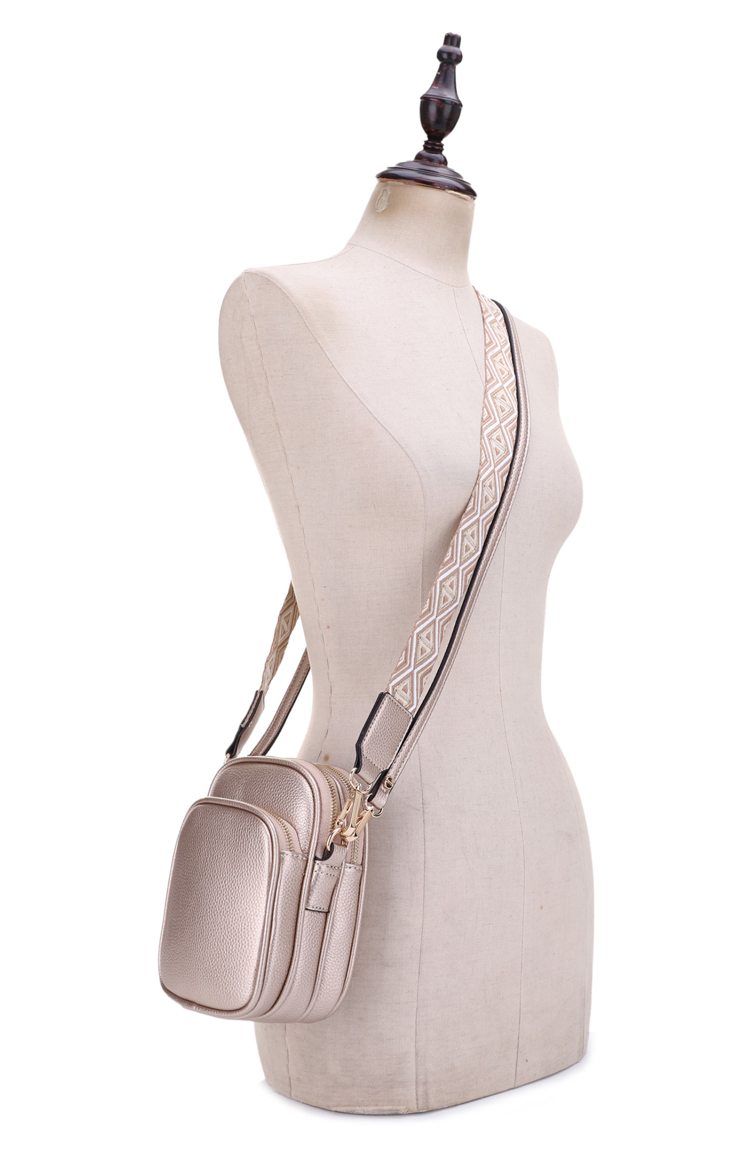 Josephine Vegan Leather Crossbody Bag, Alternate, color, GOLD