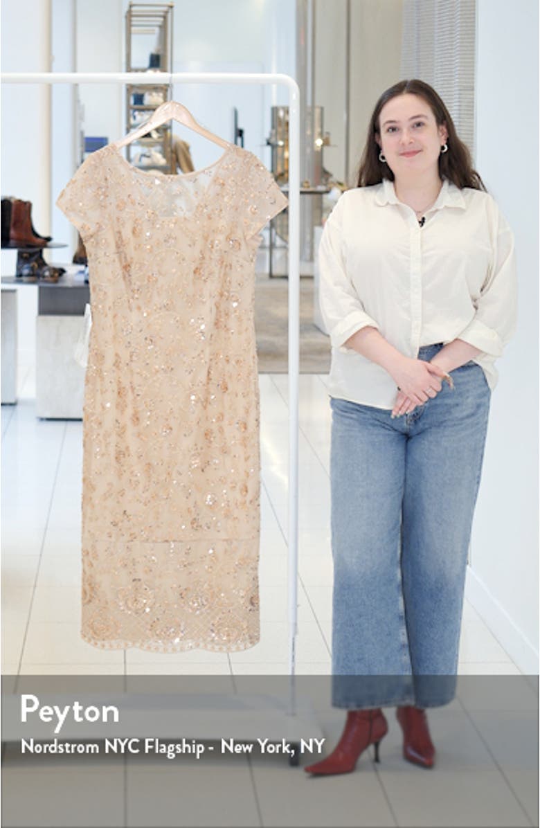 Sequin Embroidered Cocktail Dress, sales video thumbnail