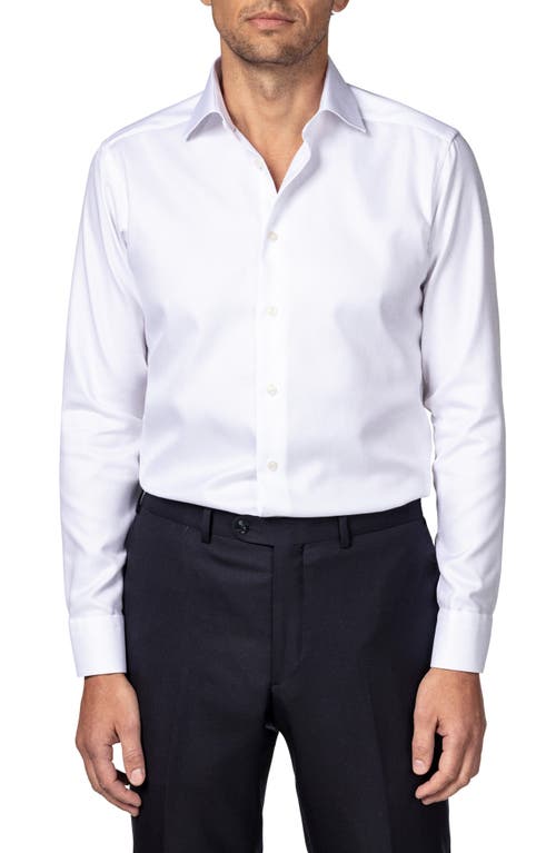 Eton Slim Fit Textured Twill Shirt in White 