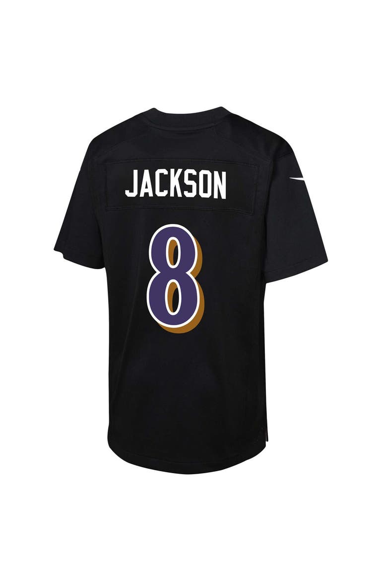 Youth Nike Lamar Jackson Black Baltimore Ravens Fashion Game Jersey, Alternate, color, Black