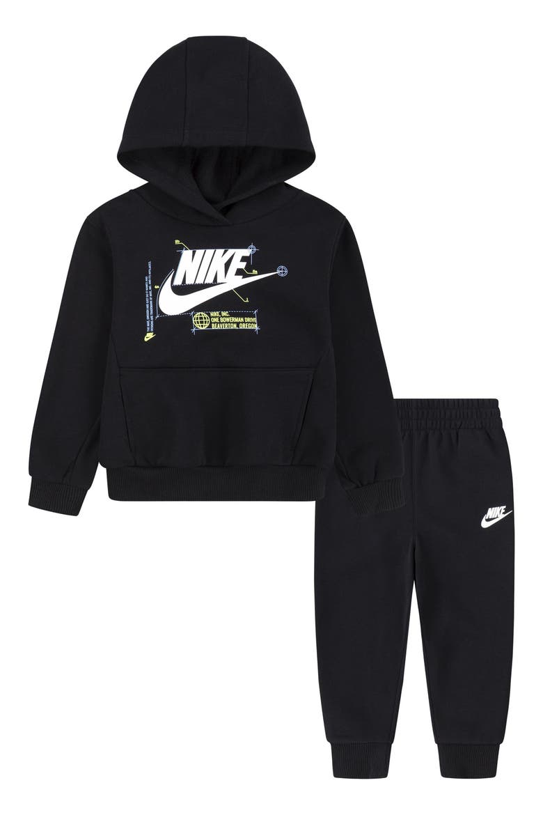 Kids' Futura Wrap Hoodie & Pull-On Pants Set, Main, color, 023BLACK