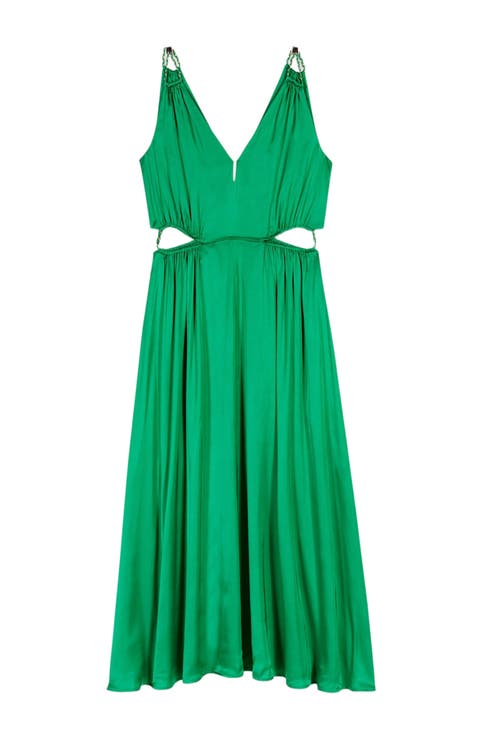 Satin-look maxi dress
