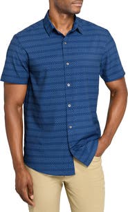 W.R.K Slim Fit Micro Geo Short Sleeve Performance Button-Up Shirt