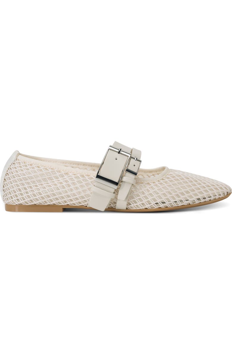 DKNY Dade Buckle Strap Mesh Ballet Flat, Alternate, color, Khaki