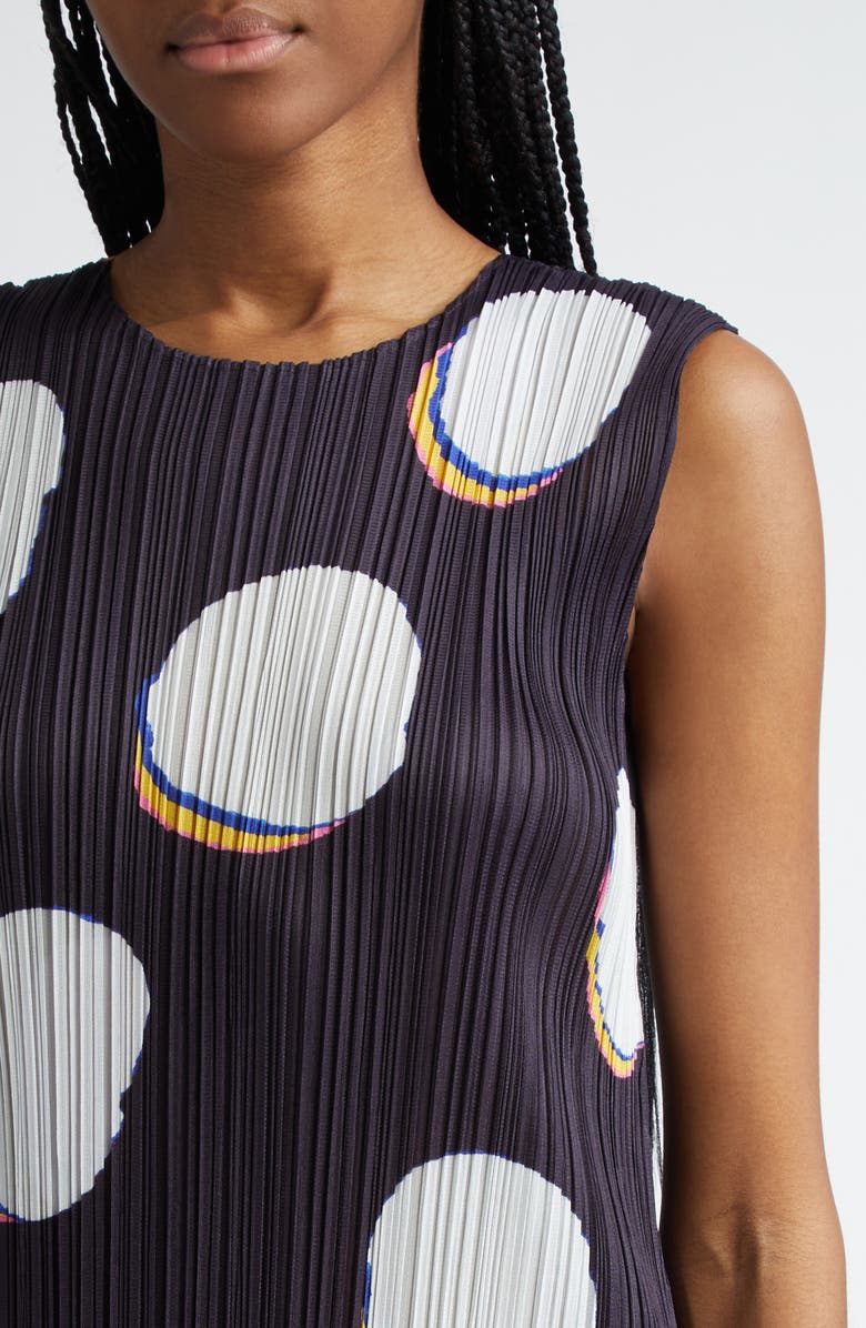 Pleats Please Issey Miyake Bean Dots Pleated Midi Dress, Alternate, color,