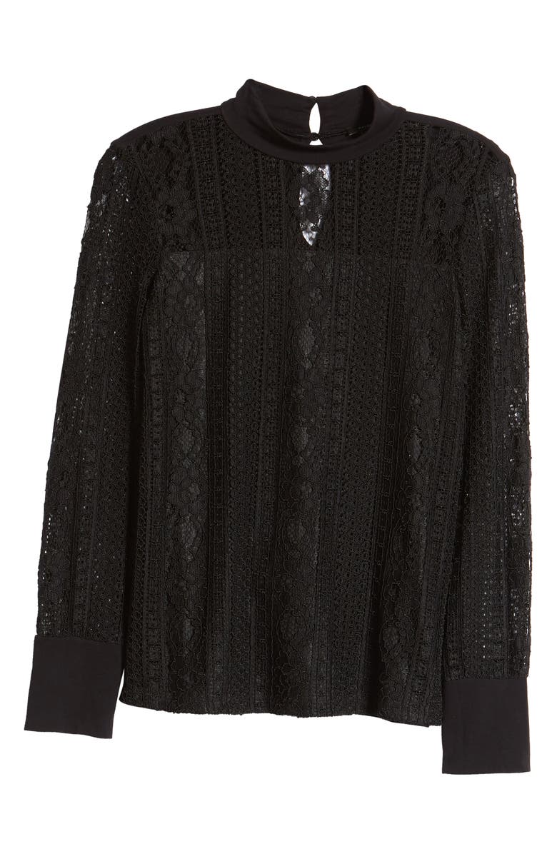 Halogen<sup>®</sup> Lace Mock Neck Top, Alternate, color,