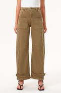 Bayeas High Waist Patch Pocket Wide Leg Barrel Jeans