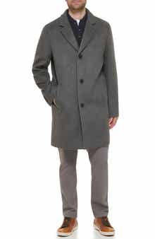 Cole Haan Classic Wool Blend Plush Notched Collar Coat