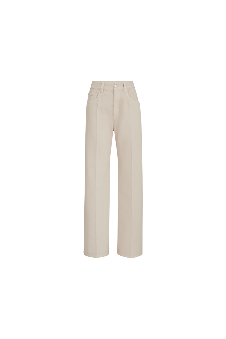 Dyed denim contemporary loose trousers, Alternate, color, Sand